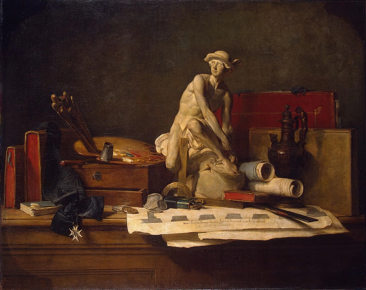 Jean Siméon Chardin - Natura morta con gli attributi dell'arte, Hermitage, San Pietroburgo